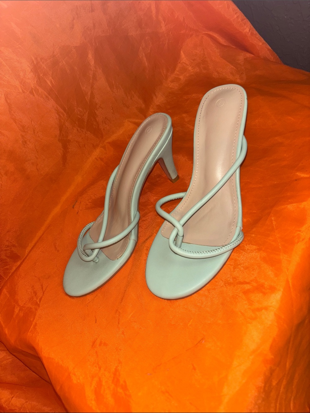 SHEIN Mint Strappy Stiletto Heels